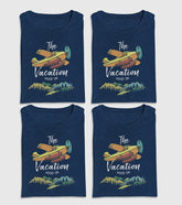 Vacation Mode On Unisex Half Sleeve T-Shirts (Pack of 4)
